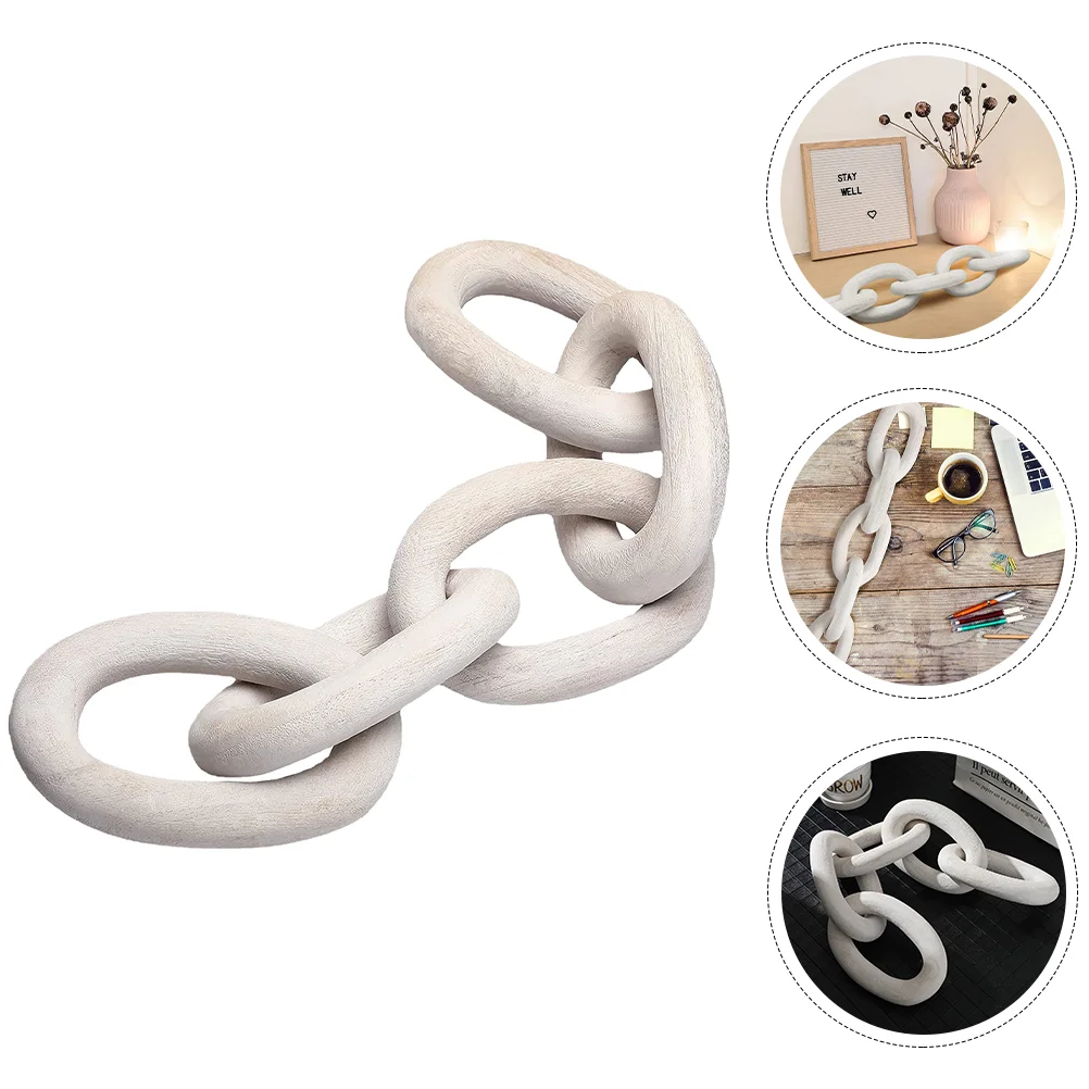 

Wood Chain Link Decor Wooden Garland Farmhouse Decorative Knot Wall Poinsettia Lights Aesthetic Ornament Coffee Table Decoration