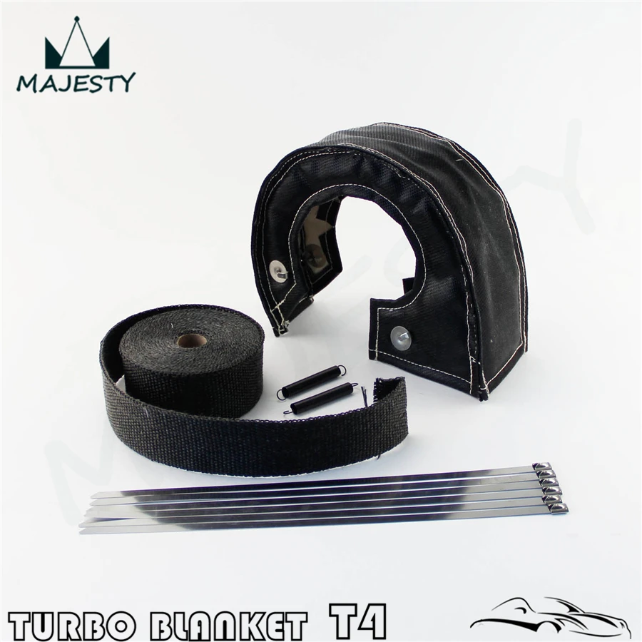 

T4 Turbo Heat Shield Blanket Cover +10M x 2" Manifold Downpipe Wrap+ zip ties