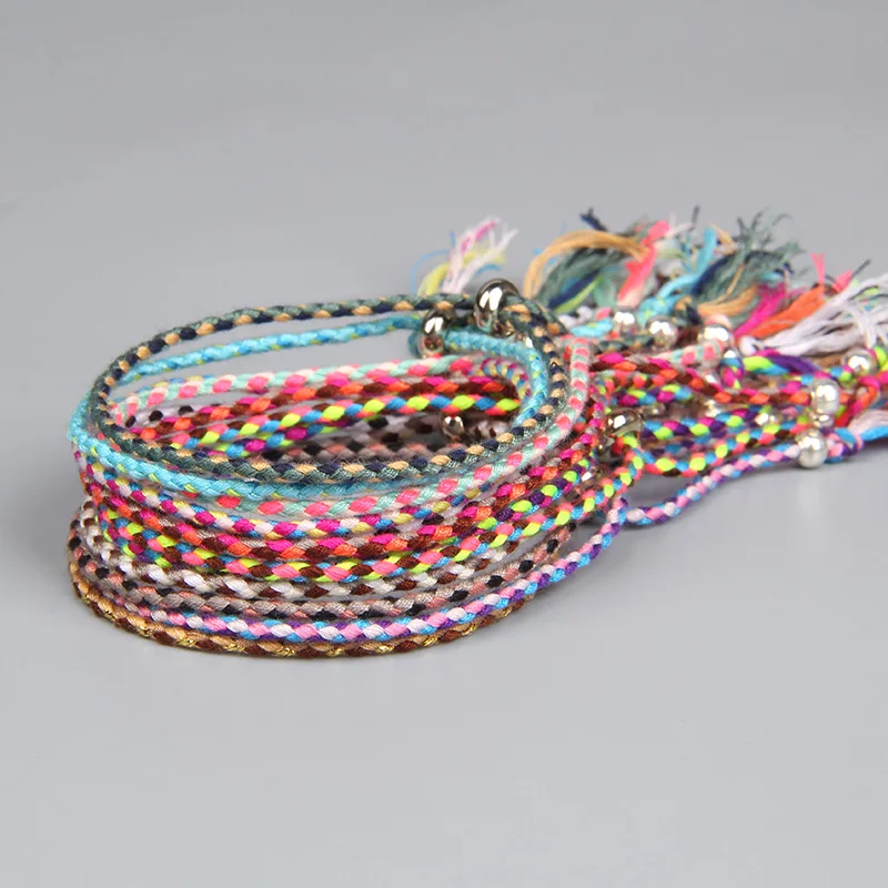 Плетеный браслет ручной работы в стиле бохо для женщин и мужчин цветные