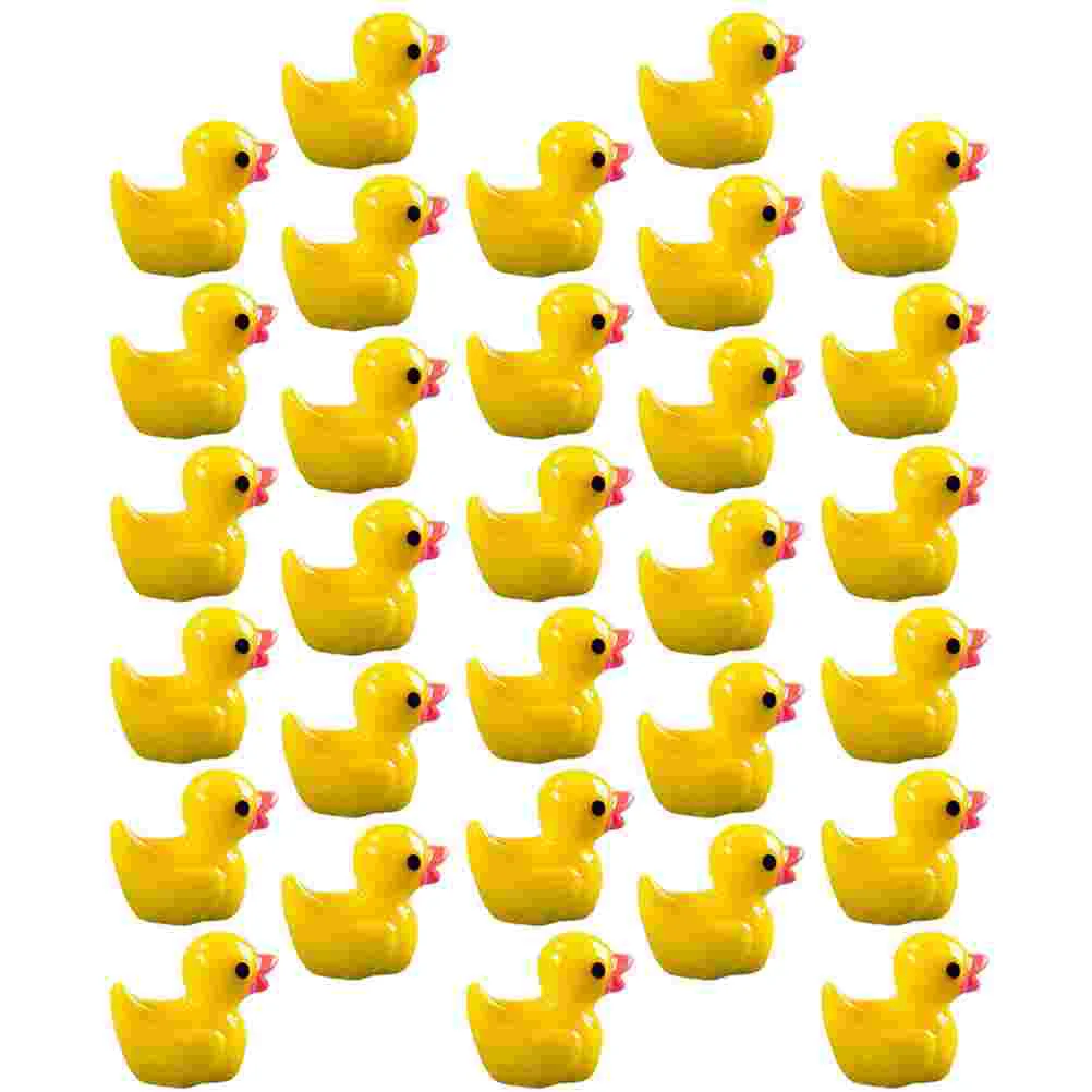 

100 Pcs Mini Food Toys Resin Duck Lovely Figure Miniature Desktop Garden Decorative Adorable Child