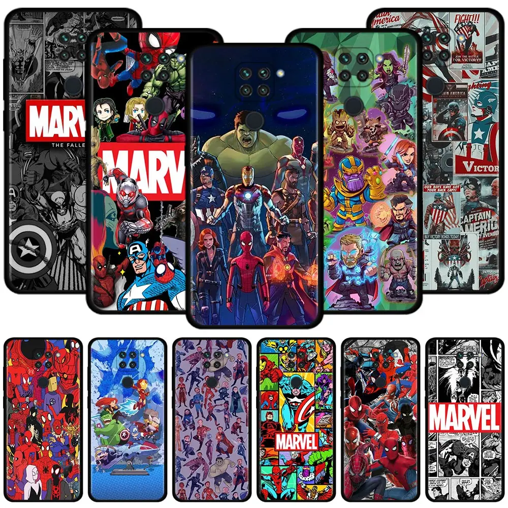Чехол для Xiaomi Redmi Note 11 10 9 8 7 Pro Max 9T 8T 9S чехол 9C 9A 8A 7A комиксы Marvel Человек-паук 3 герои