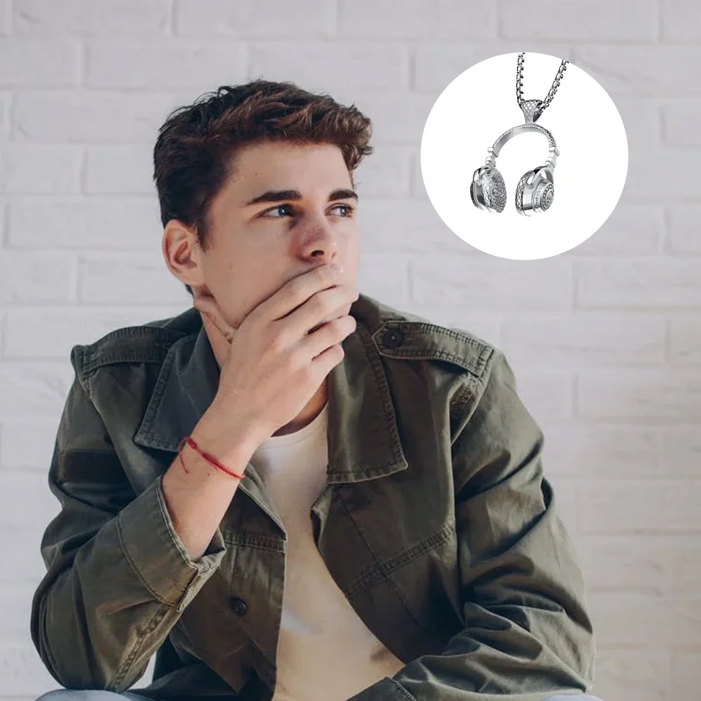 

Necklacependant Headset Men Punk Neckchristmaslover Chain Metal Dj Biker Choker Earphone Gothtic Alloy Birthday