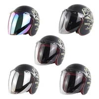motorcycle helmet bubble visor 3 snap design open face helmet visor with pc lens gift for motorcycle enthusiasts