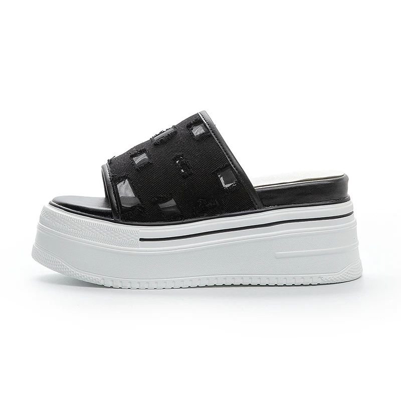 AIYUQI Slippers Women Outdoor Summer Hollow Breathable Slippers Women Casual fashion Korean High-heel Slippers Female