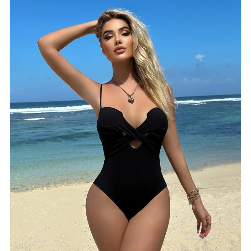 

Women's Cut Out Twist One Piece Swimsuit Push up Bathing Suits Beachwear
