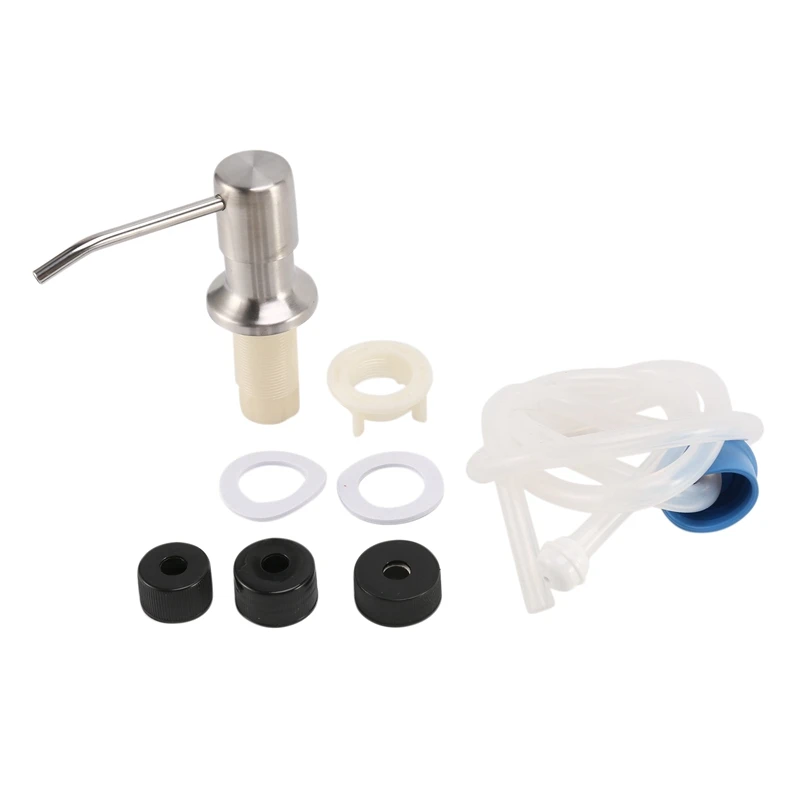 

Диспенсер для мыла для кухонной раковины, встроенный Настольный дозатор для мыла, насадка на насос с 46-дюймовой удлинительной трубкой (сере...