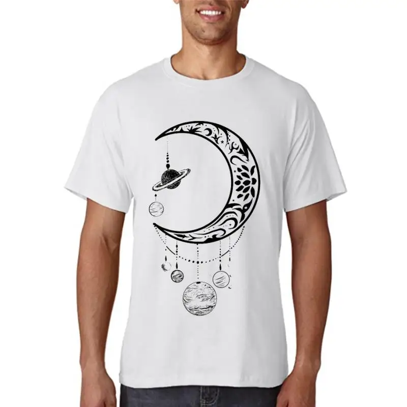 

Модные Винтажные футболки с принтом луны и звезд, трендовая женская футболка с мультяшным рисунком, стильная футболка с коротким рукавом и ...