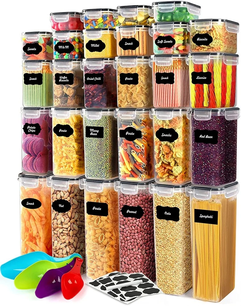 

28 Pack Airtight Food Storage Container Set, Pantry kitchen organization, BPA Free Storage Container with Lids with Labels