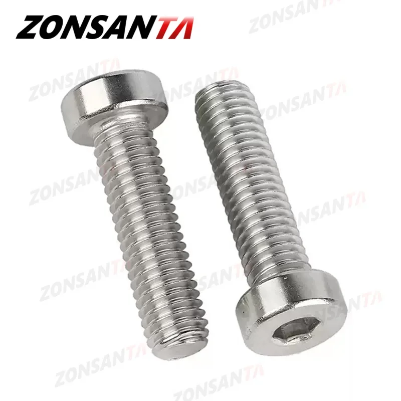 Фото M2 M2.5 M3 M4 M5 M6 M8 M10 304 Stainless Steel Hex Hexagon Socket Thin Low Short Profile Head Allen Cap Bolt Screw DIN7984 №4