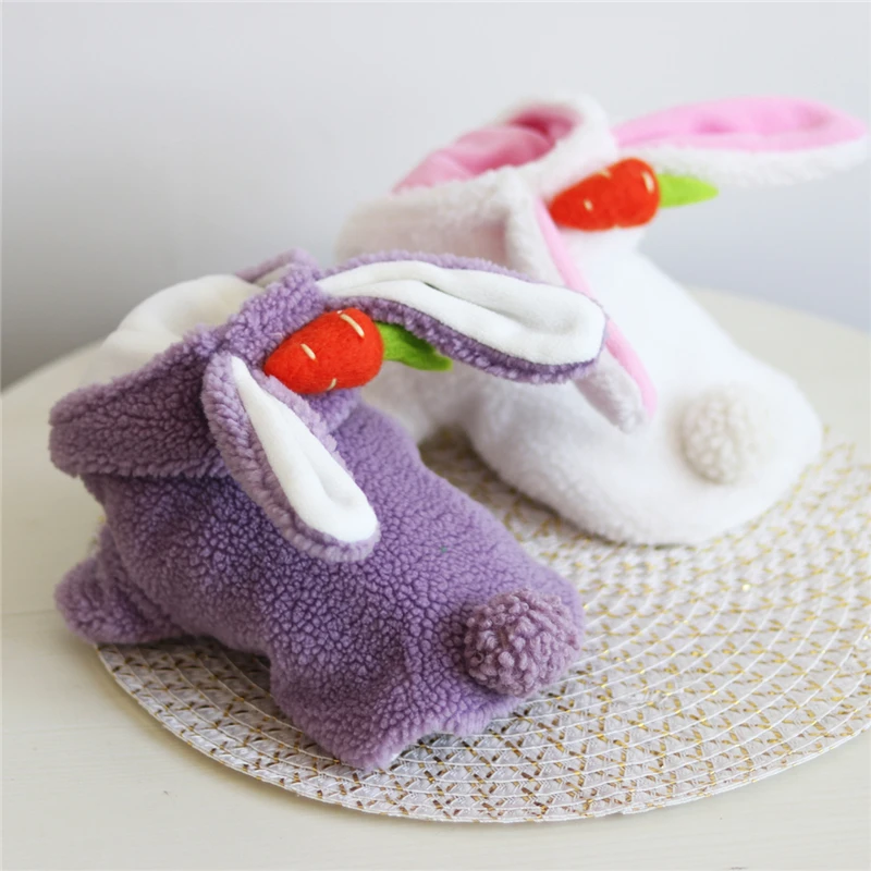 

Puppy Cute Small Clothes Clothes For Rabbit Clothing Soft Cartoon Warm Cat Dogs Winter Print Dog Fleece Costume Shape Pet Coat