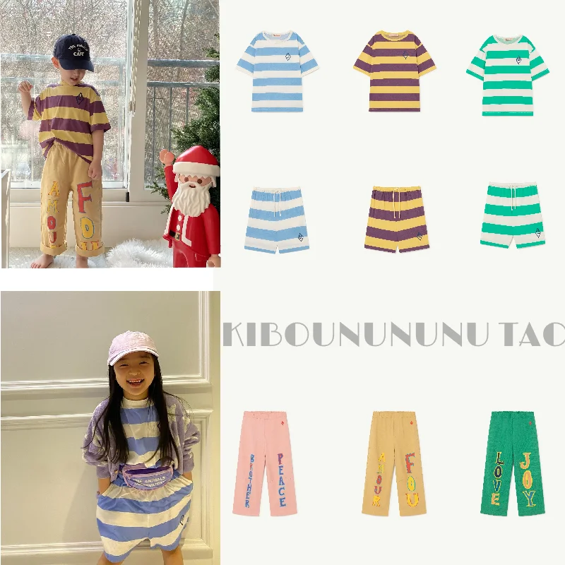 

KIBOUNUNUNU TAO Children's suits 2022tao spring and summer ins boys and girls baby alphabet print pants suit