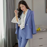 formal elegant pink women pantsuits with pants and jackets coat autumn winter long sleeve business work wear ol style blazer set