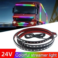 24v strobe running streamer led strip lights for van truck decoration dynamic colorful atmosphere lamp flexible drl car styling