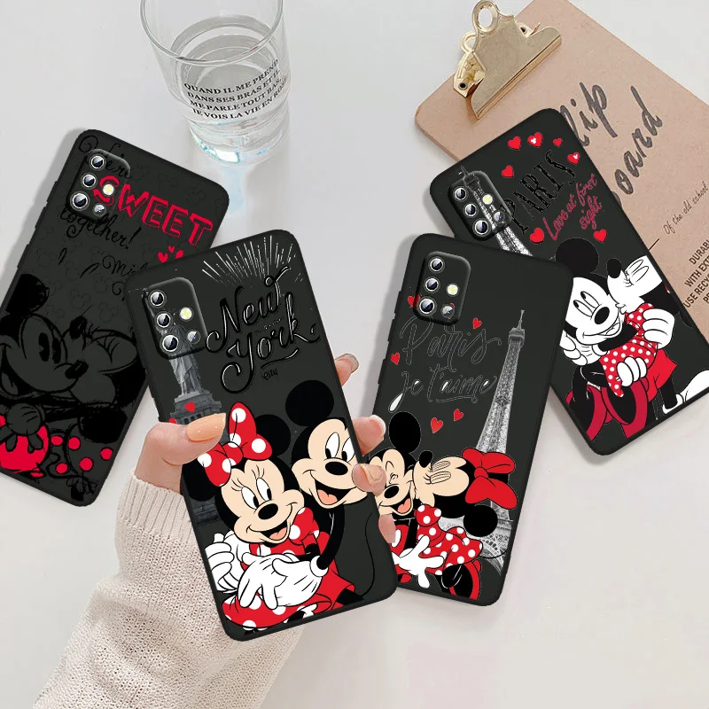 

Mickey Minnie Mouse Disney Phone Case For Samsung A73 A72 A53 A52S A42 A33 A32 A23 A22 A13 A03S A02S lite Core Black Cover