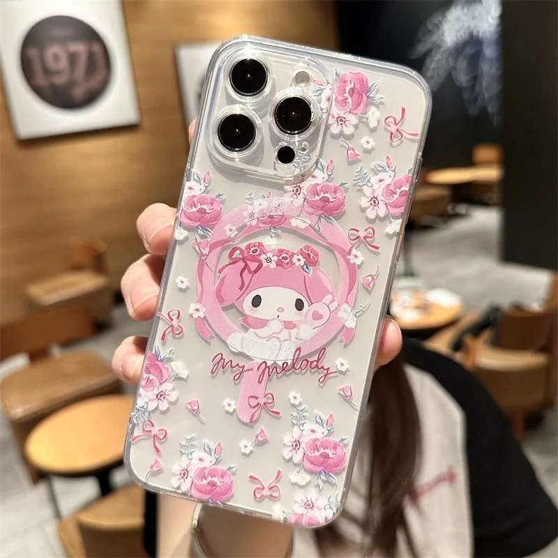 New Sanrios Cute Hellokitty My Melody Magsafe Magnetic Phone Case for Samsung Galaxy S24 S23 S22 S21 S20 FE Plus Ultra 5G Cover