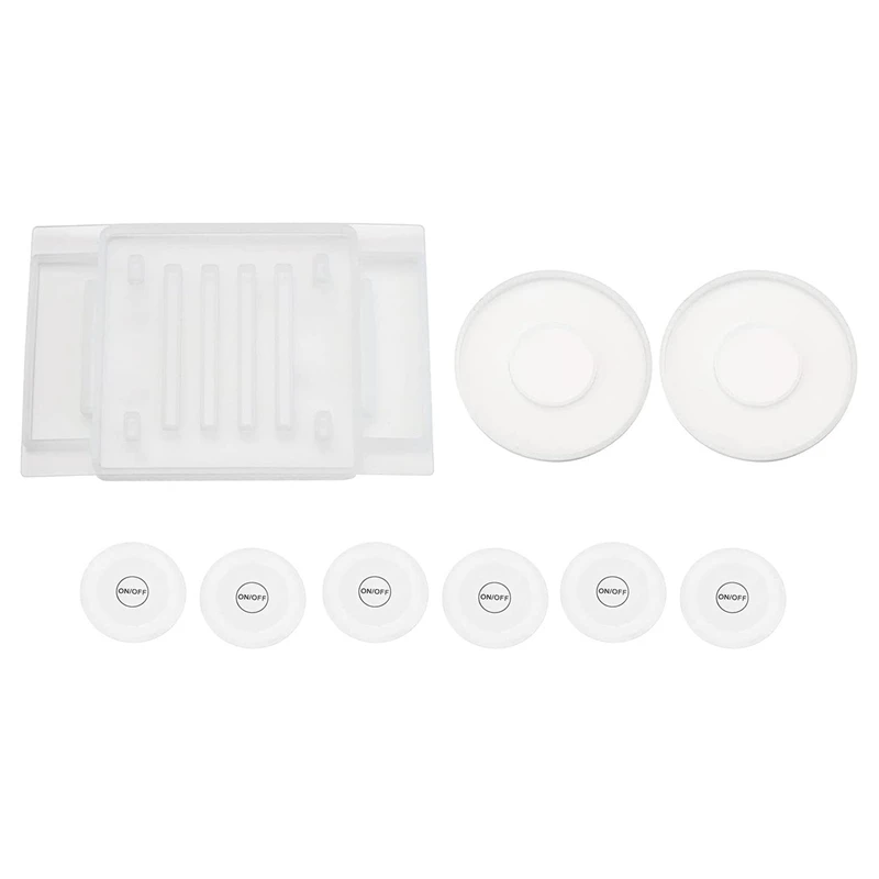 

BMBY-Coaster Molds Set,Round Shaped Coaster Stand Silicone Mold With 6 Luminus Led Pads Casting Mold Fit For Home Table Decor