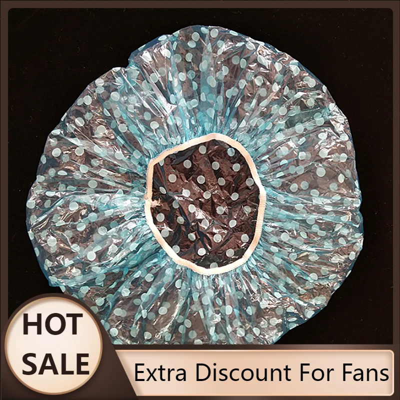 

Модные одноразовые прозрачные пластиковые шапочки для душа, 6 шт./компл., большая эластичная Плотная шапочка для ванны, женские Спа Аксессуа...