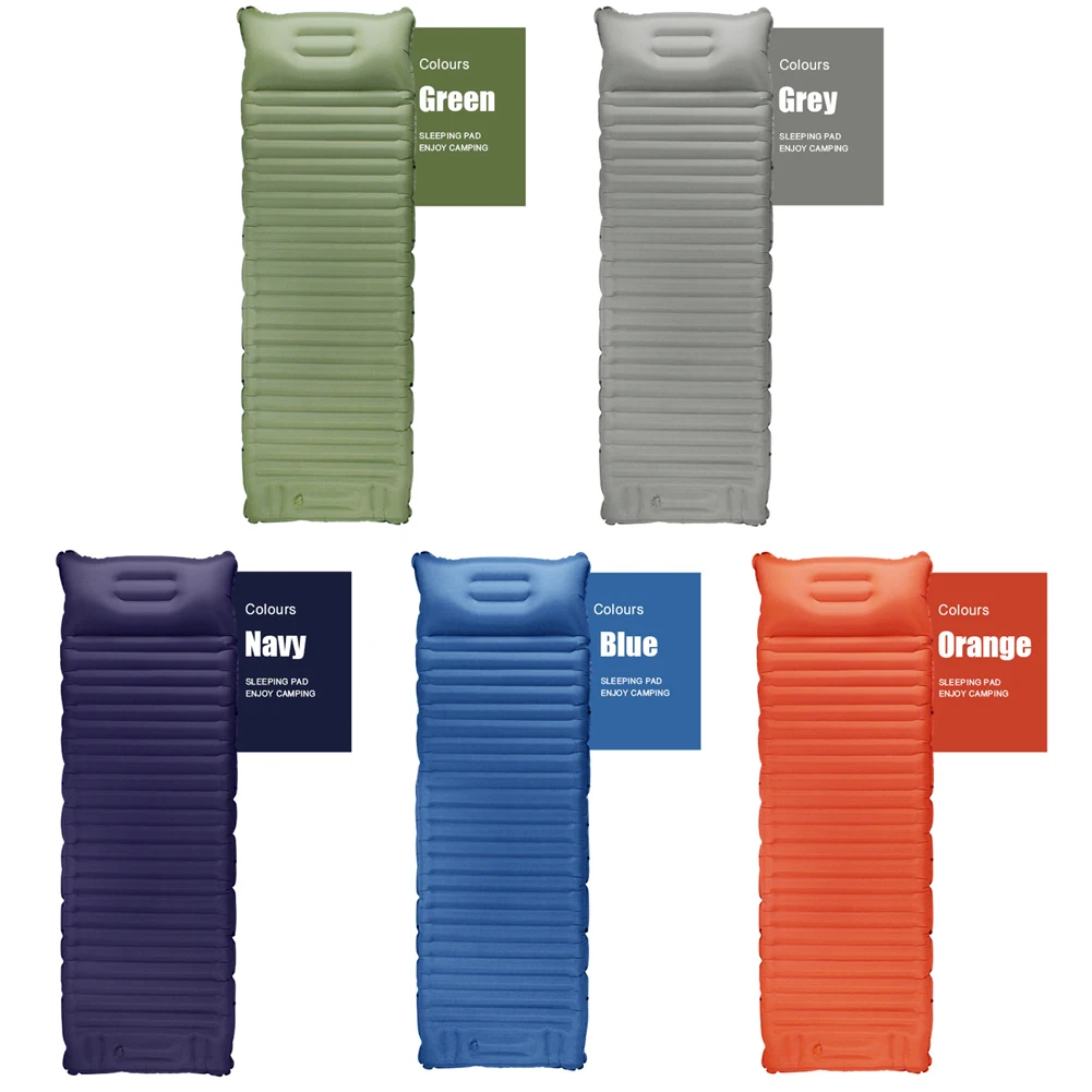 

Inflatable Air Mattresses with Pillow Foldable TPU Nylon Camp Sleeping Pad Lightweight Waterproof Camp Sleeping Gears