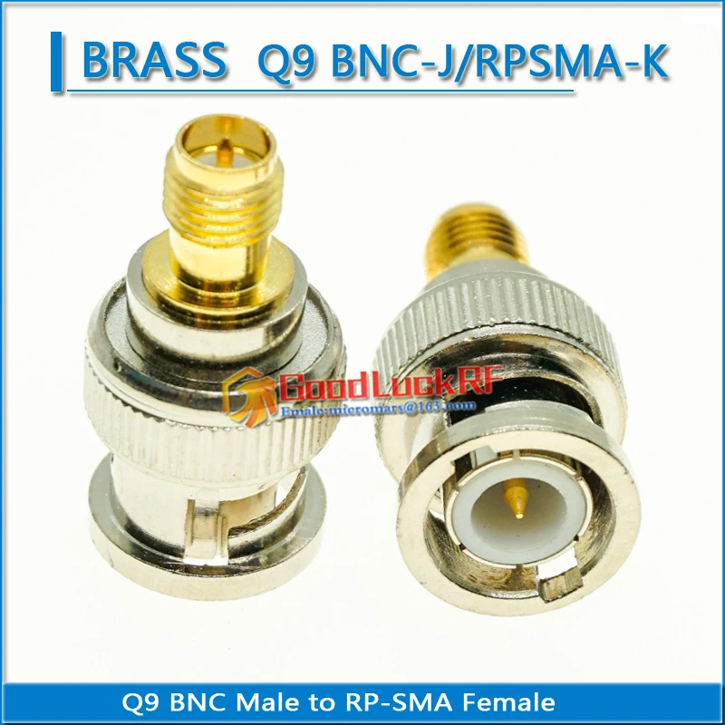 Разъем Q9 BNC папа-RP-SMA RPSMA RP SMA мама Латунный прямой Коаксиальный RF BNC-RP адаптеры