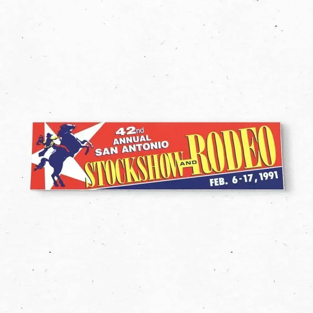 

Наклейка на бампер San Antonio RODEO 1991-TEXAS Cowboy Country — виниловая наклейка 90-х годов — наклейки на бампер — наклейки на автомобиль