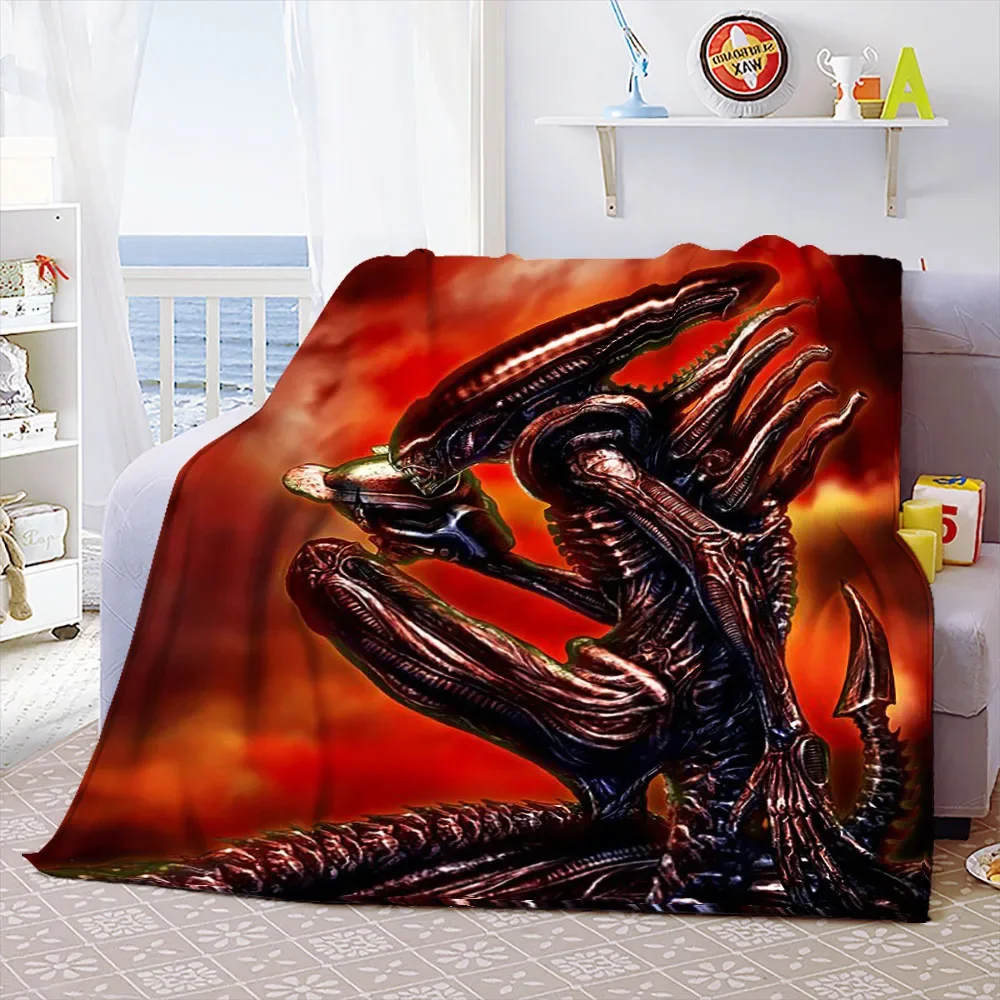 Модное одеяло с изображением инопланетянина удобное офисное дорожное воздушным