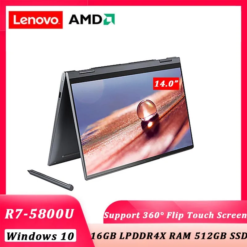 

lenovo YOGA 14c 2021 laptop AMD Ryzen 7 5800U 16G RAM 512GB SSD 14inch FHD IPS Touch screen Notebook Screen computer
