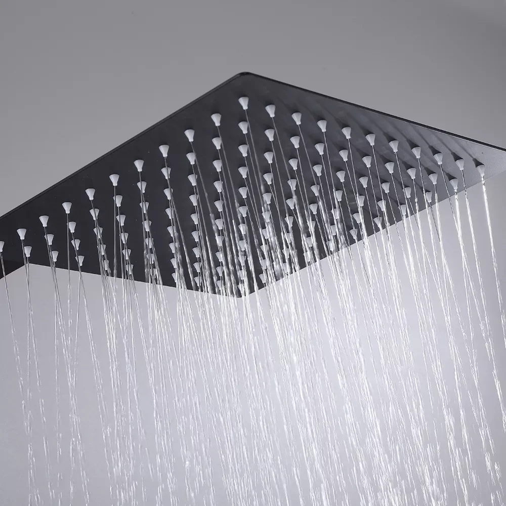 

Black Thermostatic Shower Faucet Set Rainfall Multiple Types Bathtub Tap With High Spray Bathroom Fauct