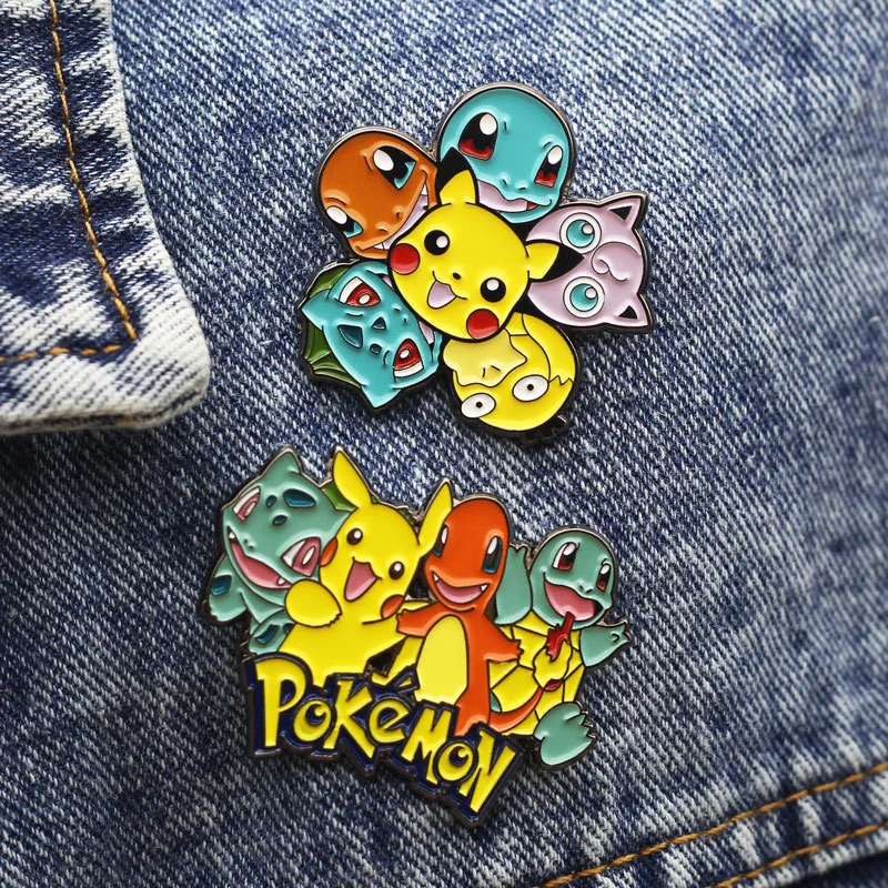 

Pokémon Cartoon Creative Pikachu Modeling Pop-Enamel Pin Lapel Badges Funny Fashion Jewelry Send A Friend Anime Jewelry