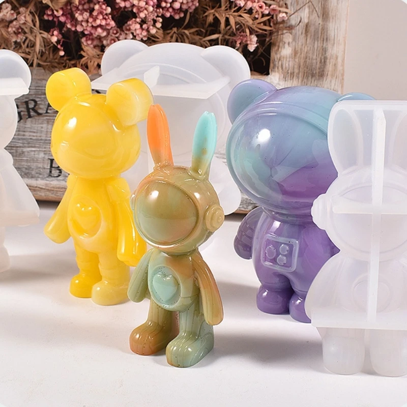 

Медведь украшения капающая форма Diy гипсовые украшения 3D Космос медведь фотография