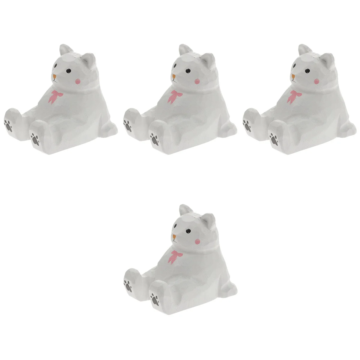 

4pcs Wooden Mobile Holder Bear Desktop Rack Bear Support for Home
