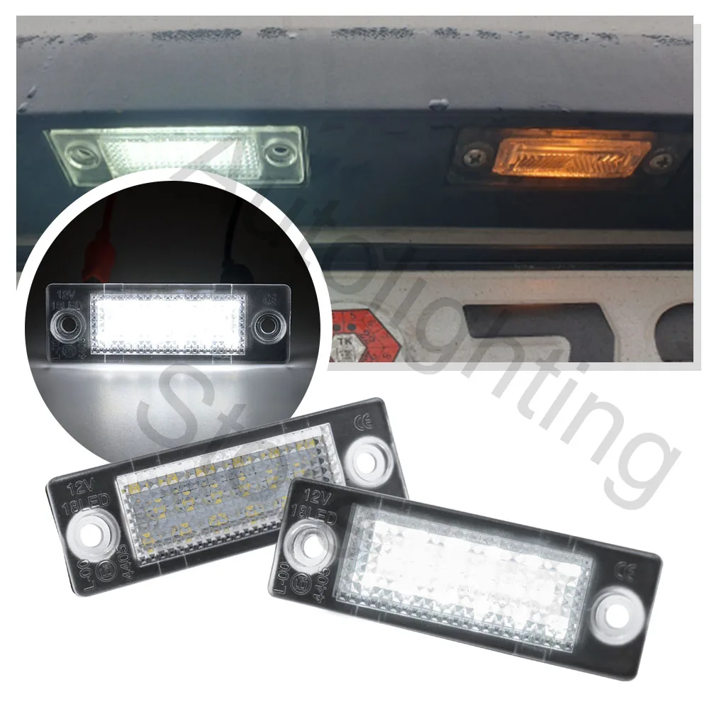

2Pcs LED Number License Plate Light Canbus For VW Golf MK3 MK5 Jetta Touran Passat B5.5 Caddy Transporter Skoda Superb MK1 3U B5