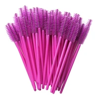 500pcs disposable portable nylon eyelash brush eyelash curler powder rod rose red rod makeup brush eyebrow comb