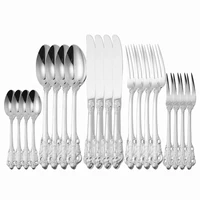 stainless steel cutlery set kitchen cutlery tableware silverware 1810 forks knives spoons dinnerware set fork spoon knife set