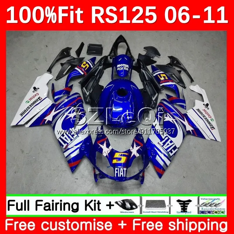 

Blue white Injection For Aprilia RSV125 R RS 125 RS125 06 07 08 09 10 11 RS-125 2006 2007 2008 2009 2010 2011 Fairing 9LQ.18