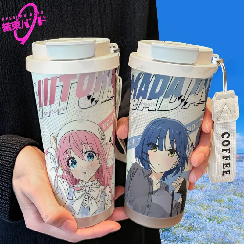 Фото Новый Bocchi The Rock Yamada Ryo Gotoh Hitori мультфильм из нержавеющей стали портативный автомобиль большой емкости двойной напиток рот термос кружка №1