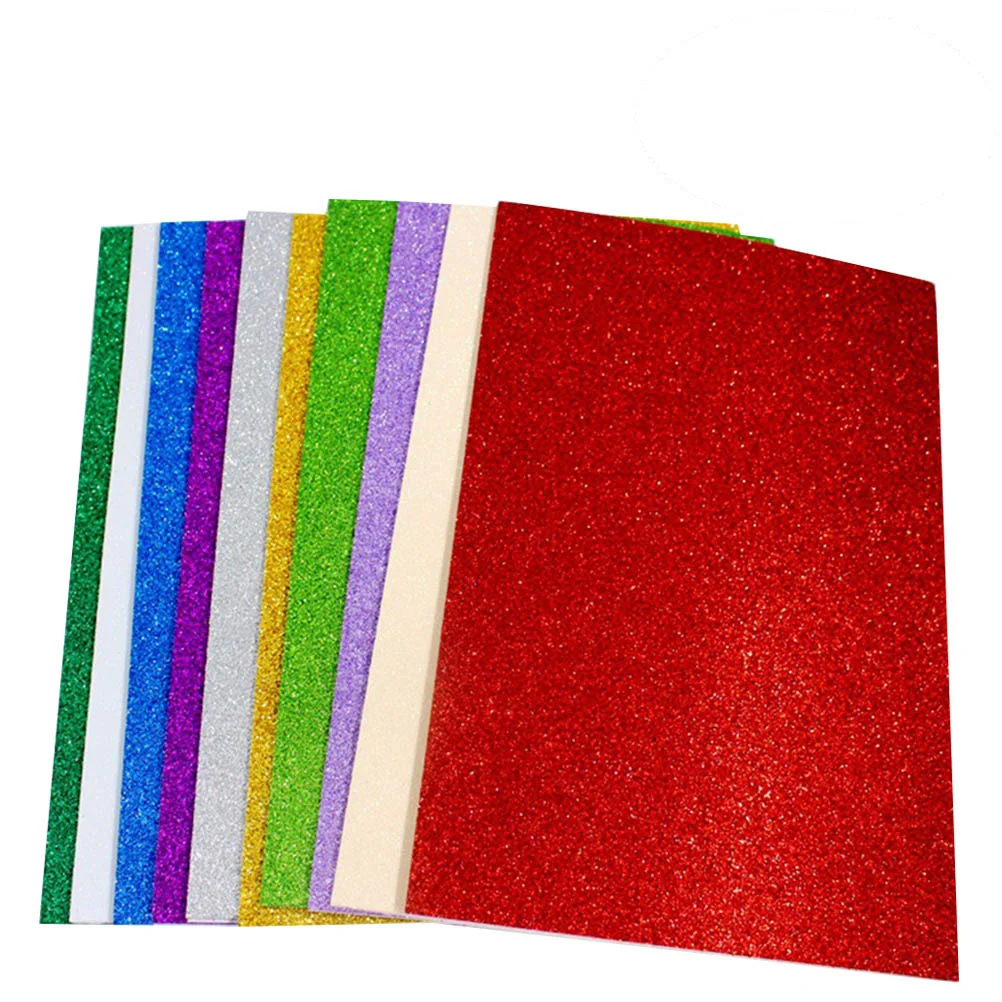 

10Pcs Glitter Sheet Self- adhesive Sticky Paper Board Sponge Sheet for DIY Crafting Projects Making