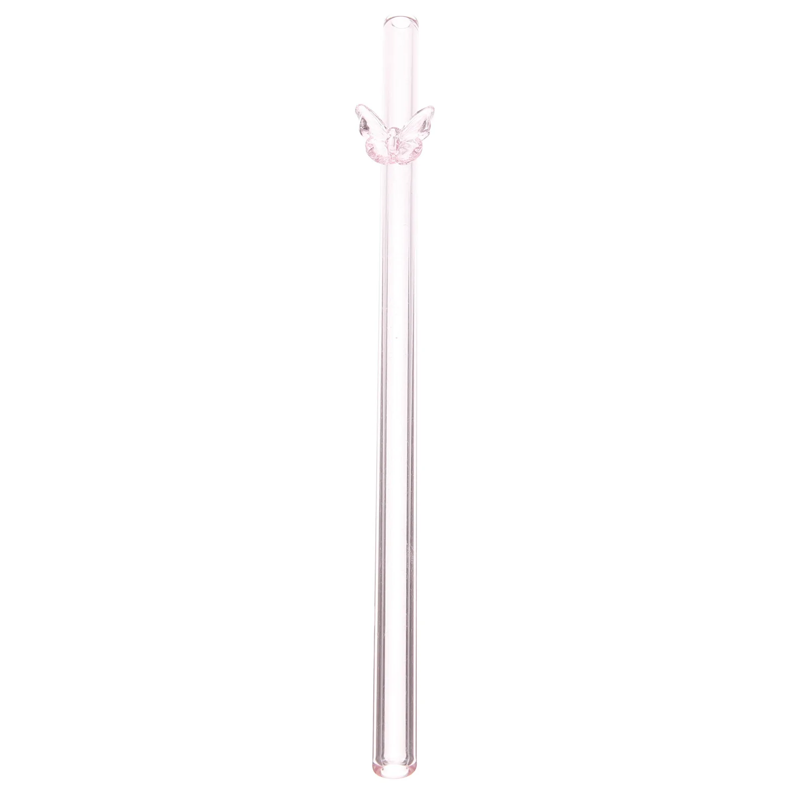 

Colored Straws Straight Colorful Reusable Glass Butterfly Drinking High Borosilicate