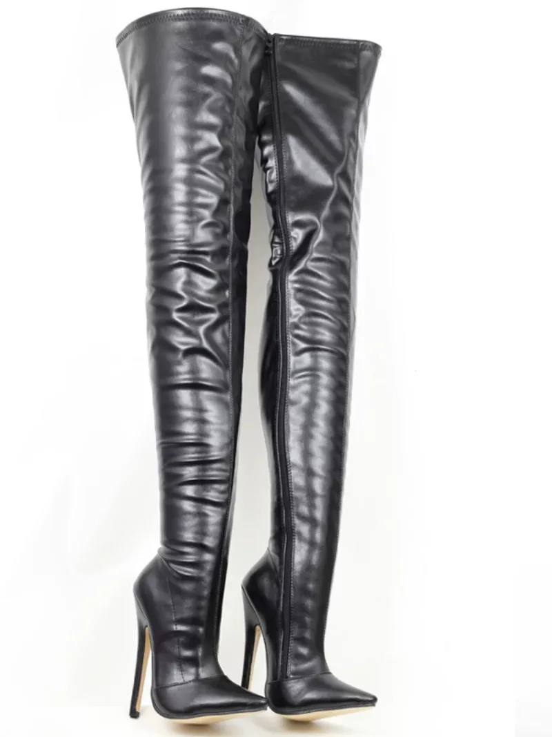 Сексуальные и сексуальные SM лакированные кожаные королевские Сапоги выше колена