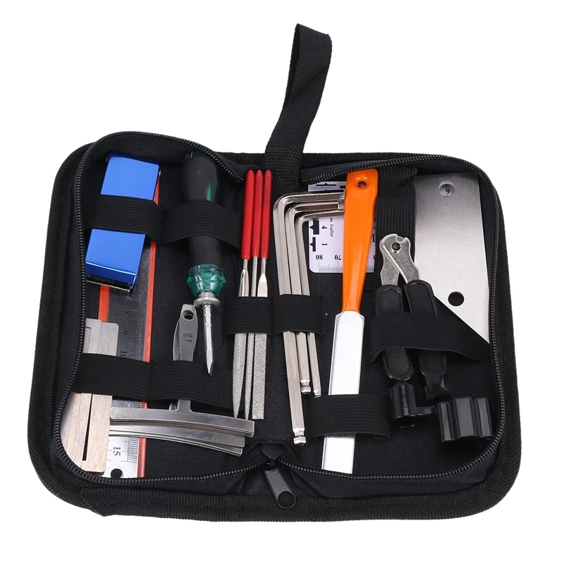 

Guitar Tool Kit Repairing Maintenance Tools String Organizer String Action Ruler Gauge Measuring Tool Hex Wrench Set Files Finge