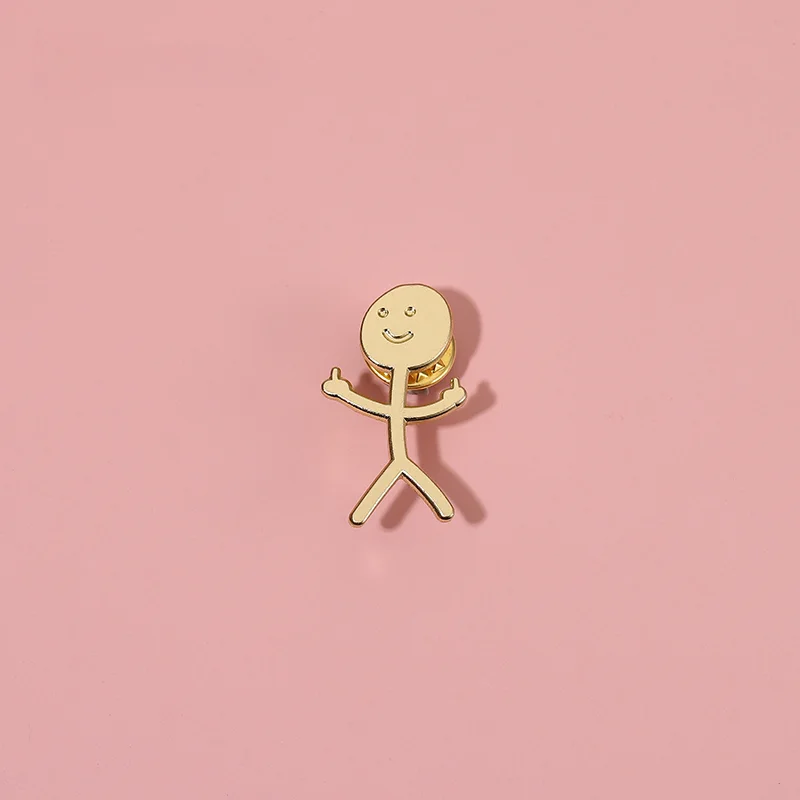 

Funny Smile Enamel Pins Golden Colour Meme Brooches Lapel Backpack Badges Simple Funny Jewelry Gift For Kids Friends Wholesale