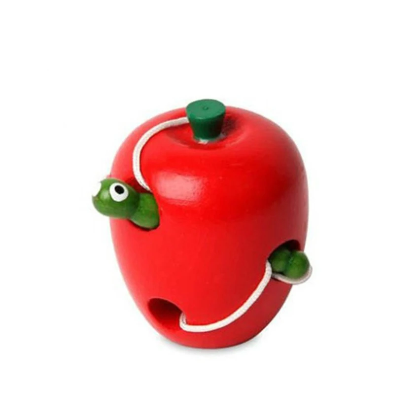 Игрушка Монтессори для детей червь есть фрукты деревянная головоломка игрушка