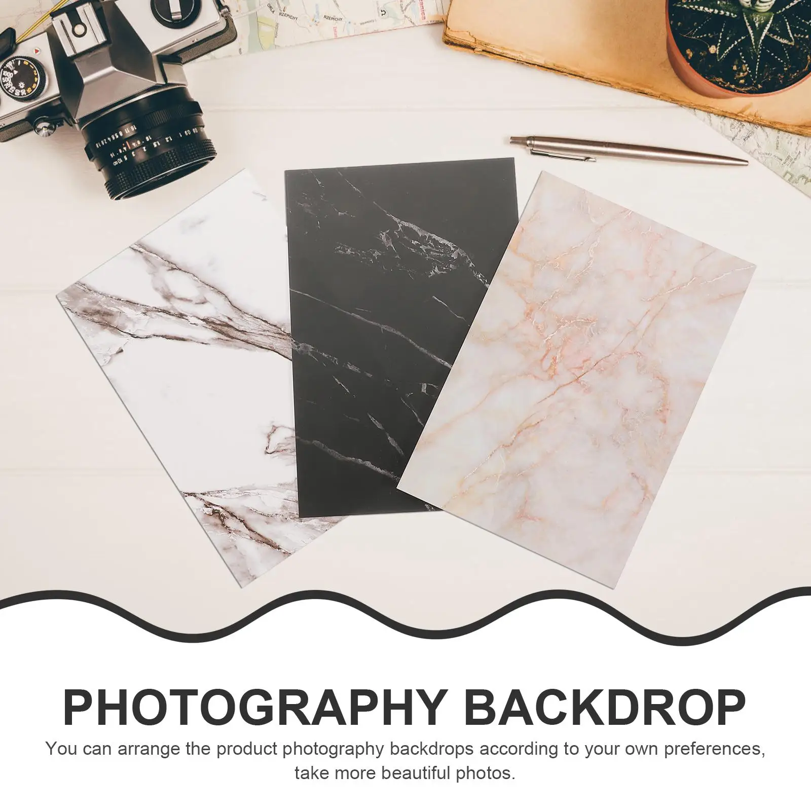 Foxnovo Многоразовые фотокарточки с мраморным узором для съёмки
