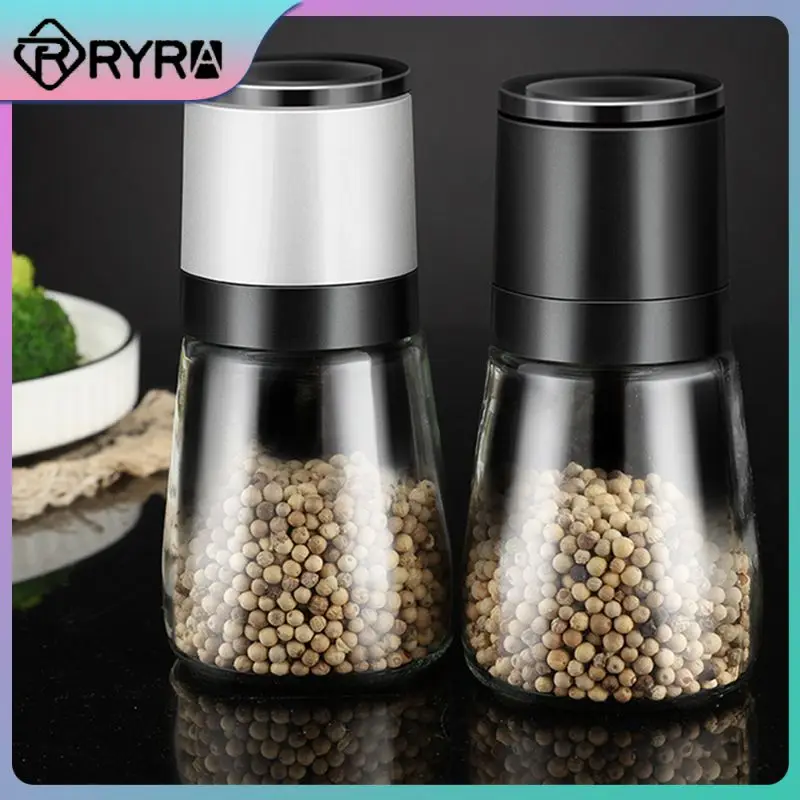 

Pepper Mill Sprayer Portable Stainless Steel Spice Jar Grinder Refillable Transparent Glass Pepper Grinder Kitchen Accessories