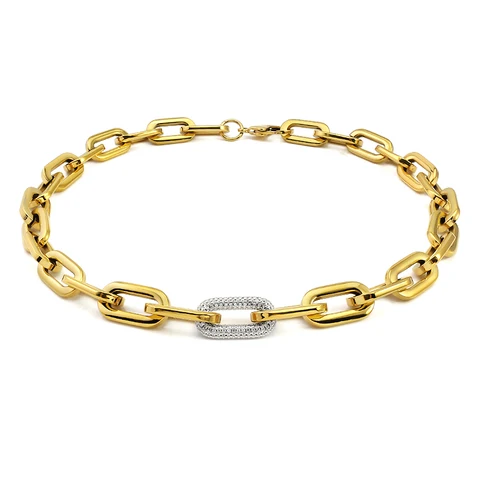 GROWYEAR Ожерелье из нержавеющей стали 316L золото/серебро