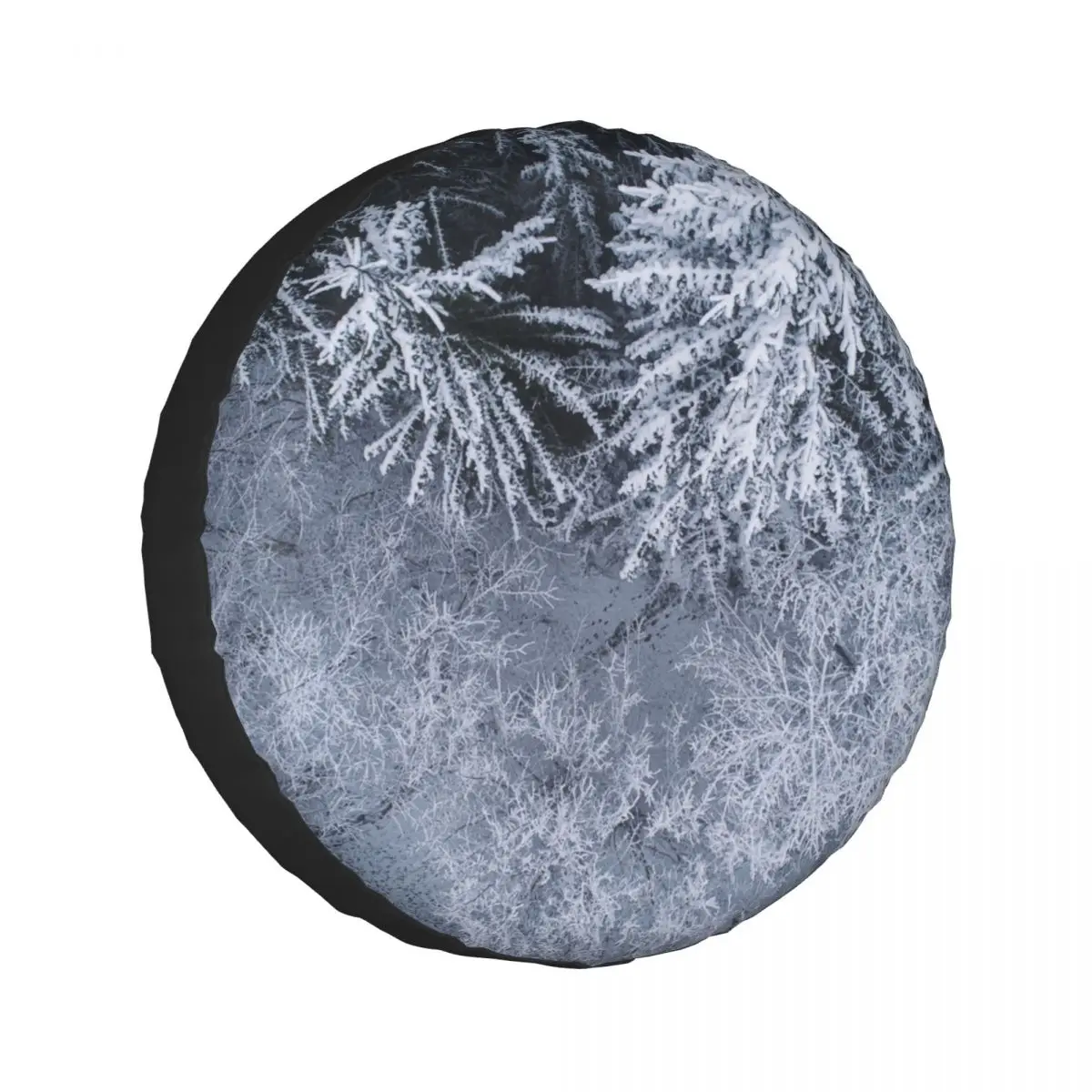 

1pcs Universal Car Spare Tire Covers Case Auto Wheel Tires Snowy Forest Tree Tops Vehicle Tyre Waterproof Polyester Bag