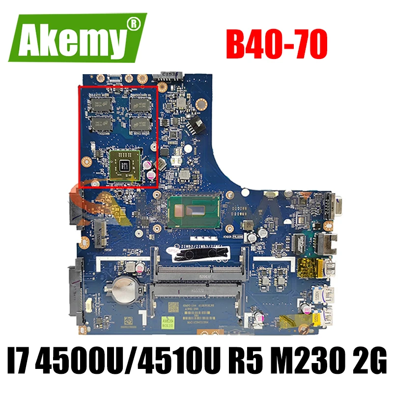 

Материнская плата Akemy ZIWB2/ZIWB3/ZIWE1 для ноутбука Lenovo Φ, процессор I7 4500U/4510U R5 M230 2G DDR3 100%, протестированная работа