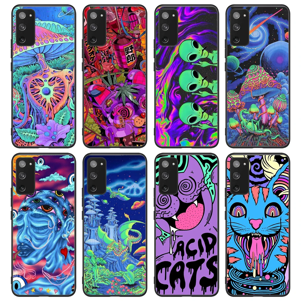 

Colourful Psychedelic Trippy Art Phone Case For Samsung Galaxy S8 S9 S9Plus S10e S10 5G S20Plus S21Plus S21Ultra Note10
