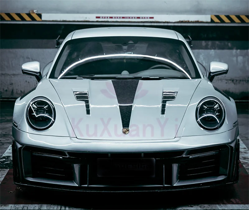 Для Порше 911 992 в стиле Mi комплект из сухого углеродного волокна для переднего