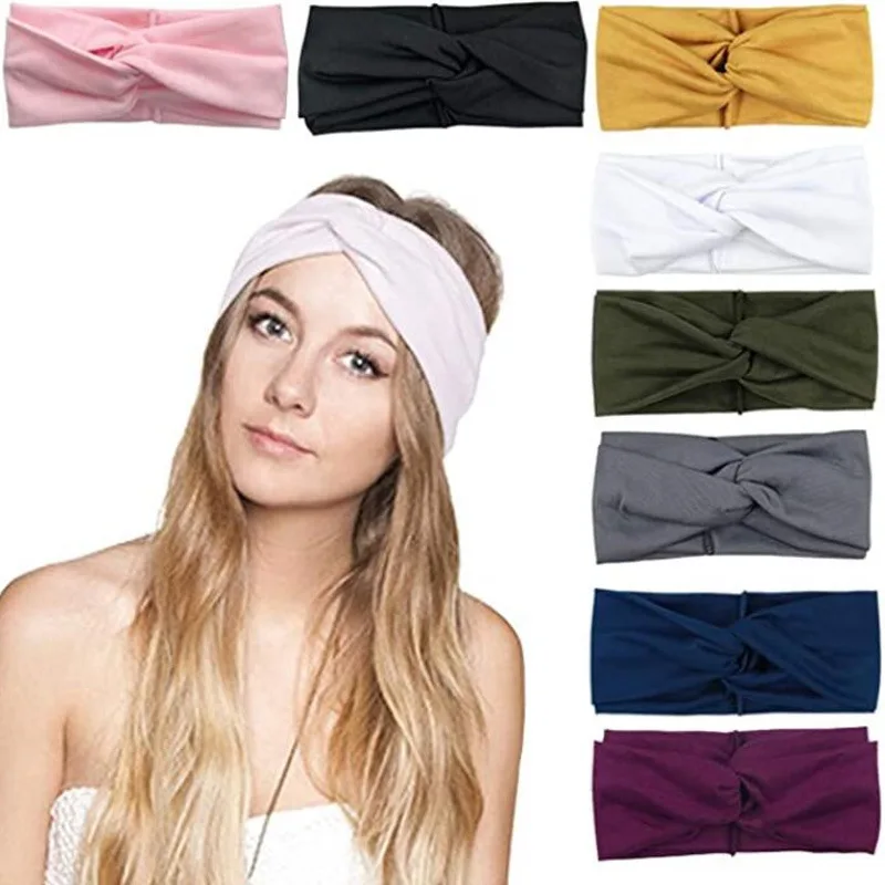 

1pc Solid Color Women Yoga Hair Bands Outdoor Cycling Running Fitness Sports Safety Sweatband Sports supplices