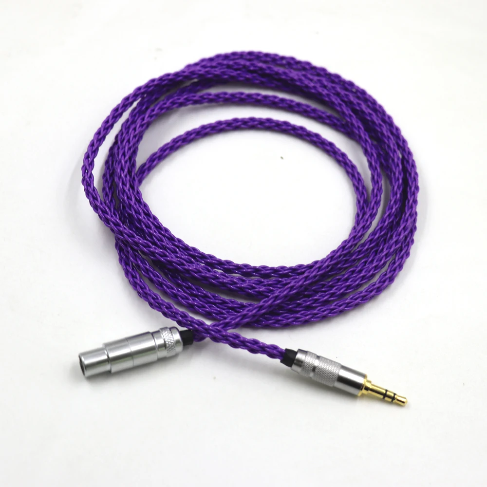 

Purple 8 Core Audio headphone attached cables 3.5mm stereo plug to mini XLR for AK G Q701, K240S ,K271 ,K702 ,K141 ,K171, K712